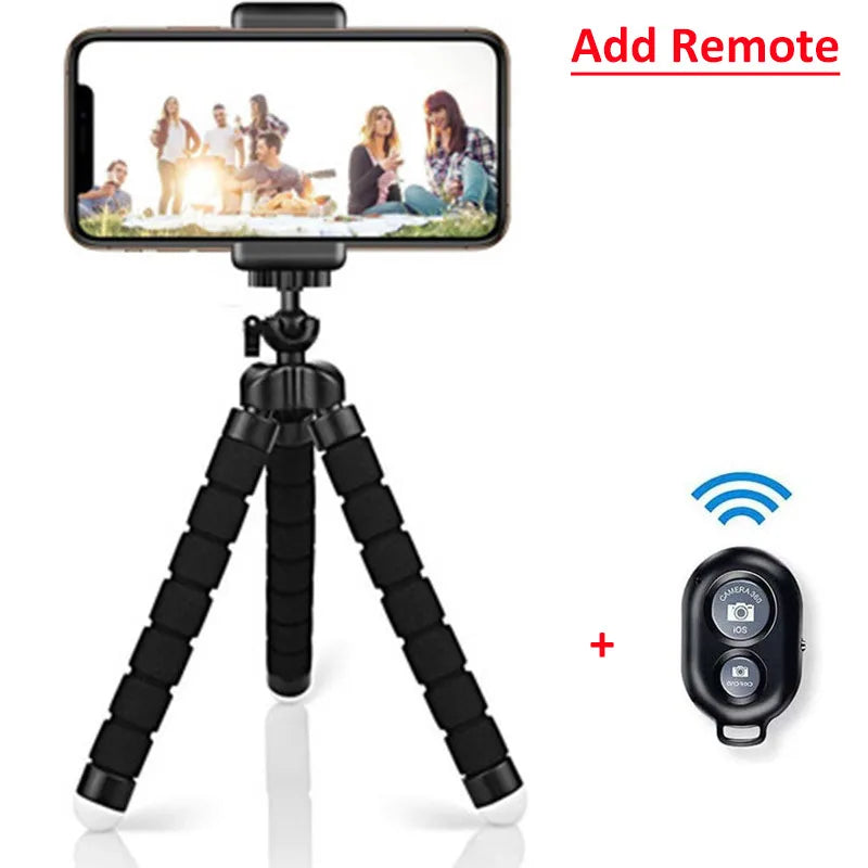 FlexiShot | Mini Octopus-Stativ für Smartphone & Kamera | Flexibles Dreibein mit Universalhalterung