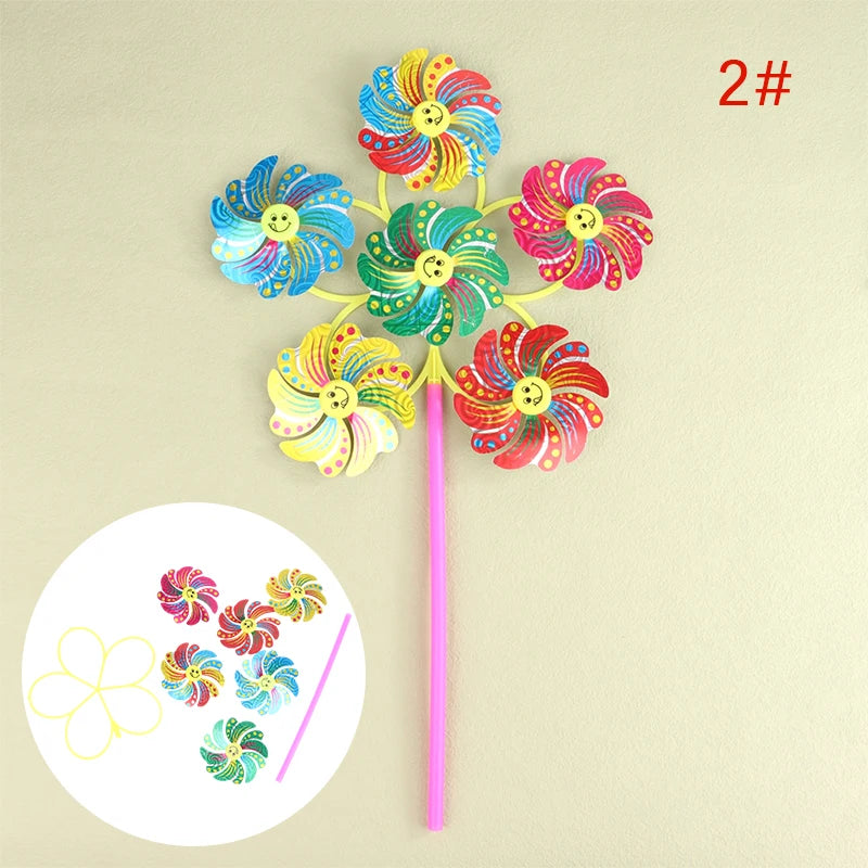 Windoria | Bunte 3D-Windmühle für Garten & Balkon | Farbiger Windspinner mit 15 cm Durchmesser