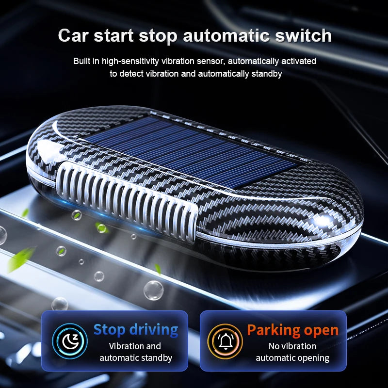 AeroPure | Solarbetriebener Auto-Luftreiniger | Intelligenter Ozon-Generator zur Geruchsneutralisierung | Für Frische Luft im Fahrzeug
