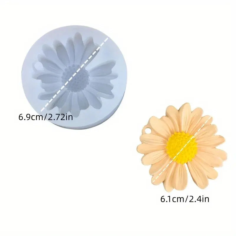 BlütenZauber Mold 3D Gänseblümchen Silikonform | Kerze & Gips DIY | Resin & Clay Bastelset
