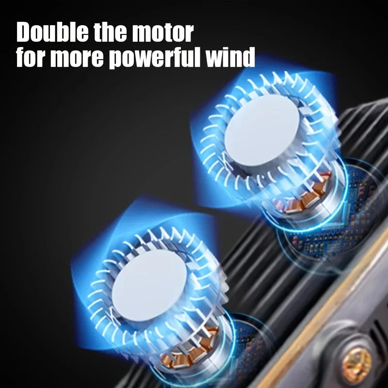 AeroVivo | Tragbarer USB-Ventilator | Dual-Motor | Leistungsstarker Akku | Für Büro, Reisen & Camping