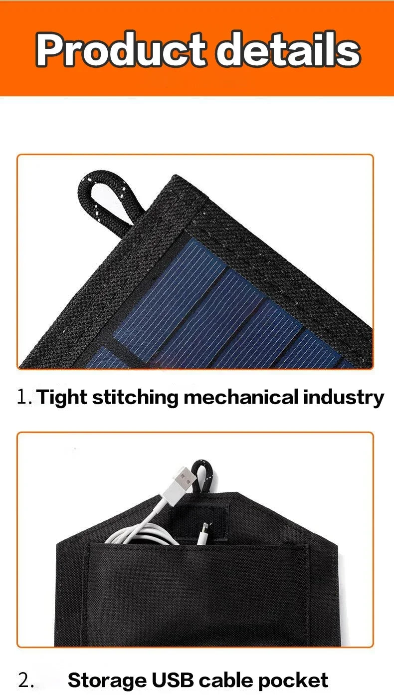Solarixis Faltbares Solarpanel 100W | Tragbares Ladegerät | USB 5V | Outdoor Camping Charger