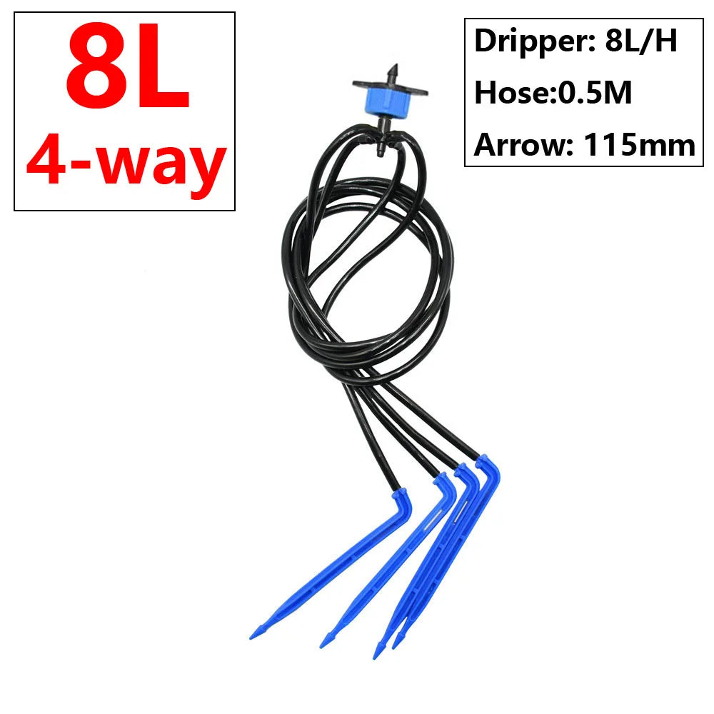 AquaVireo Tropfbewässerung Dripper 2L–8L/H | 1/2/4-Wege Verteiler | 0.3 / 0.5 cm Anschluss