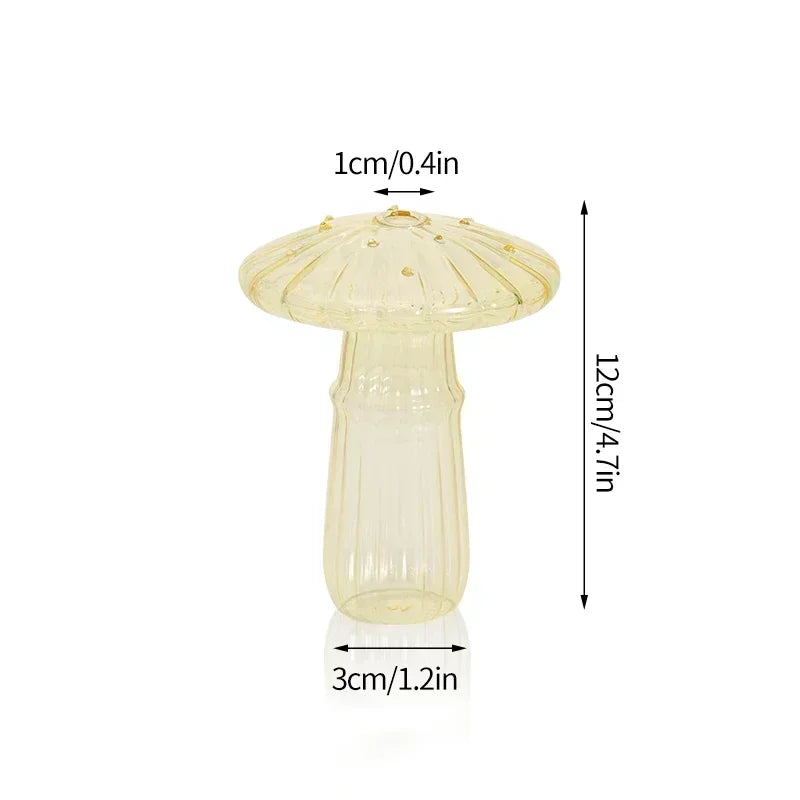Glasora Glasvase Pilzform | Hydroponik Terrarium | Dekorative Tischvase aus Glas
