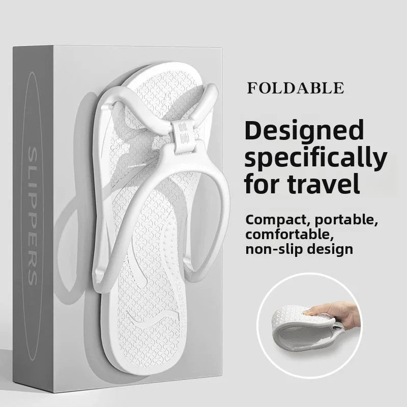 FoldStep Reise Slipper | Faltbar & Leicht | EVA Flip Flops | Rutschfeste Sohle | Unisex | Hotel Bad Strand Indoor Outdoor