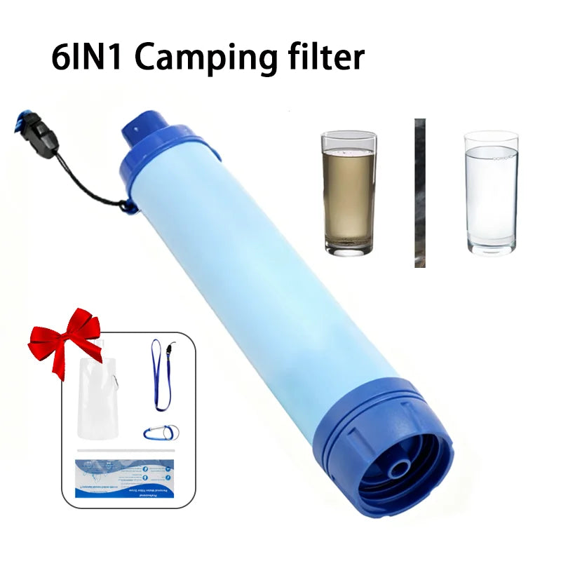 QuellKlar Outdoor Wasserfilter | Direktrink-Filter für Camping | 2.8 cm Anschluss für Gewindeflaschen | Notfall Wasseraufbereitung