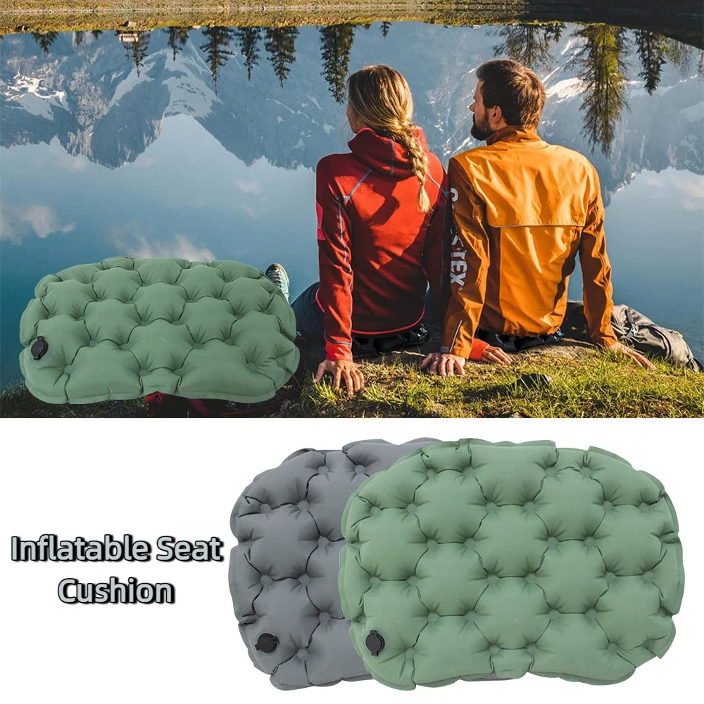Campivo Sitzkissen Aufblasbar | Komfortables Outdoor-Sitzpolster | TPU-Nylon | 36 x 28 cm