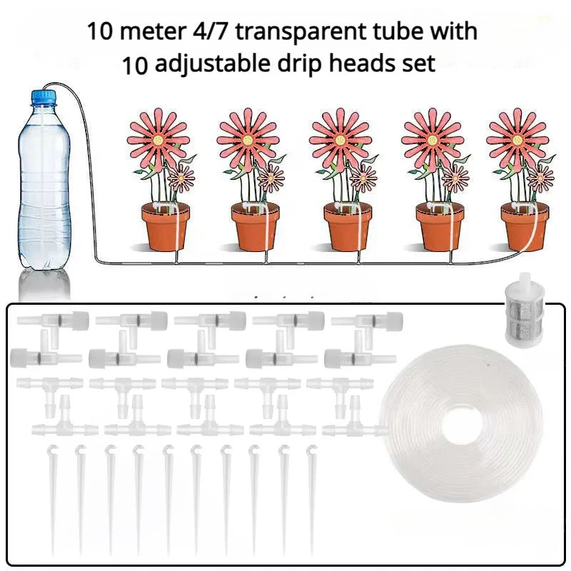 AquaRelivo Bewässerungssystem Automatisch | Einstellbare Tropfbewässerung | Für Balkon & Topfpflanzen