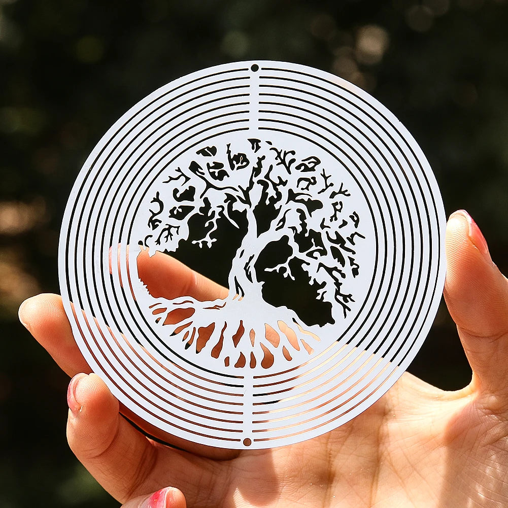 Arborelia Aura 3D Windspiel Lebensbaum | Edelstahl | 10 cm | Spiegel Effekt