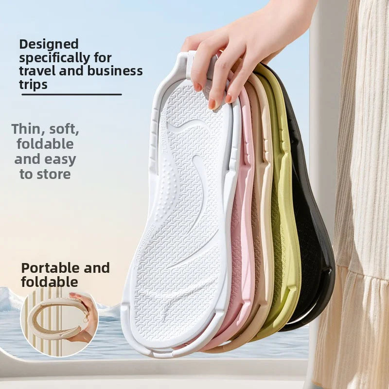 FoldStep Reise Slipper | Faltbar & Leicht | EVA Flip Flops | Rutschfeste Sohle | Unisex | Hotel Bad Strand Indoor Outdoor