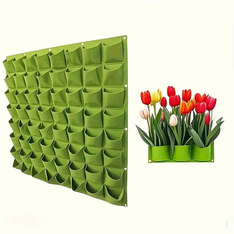 VertiGrow | Vertikaler Gartenpflanzer mit 18 Taschen | Wand-Pflanztasche für Kräuter & Gemüse | Platzsparendes Pflanzsystem