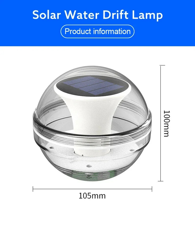 Lumivana Solar Poolleuchte schwimmend | 3 Lichtmodi LED | Wasserdicht IP65 für Pool & Teich