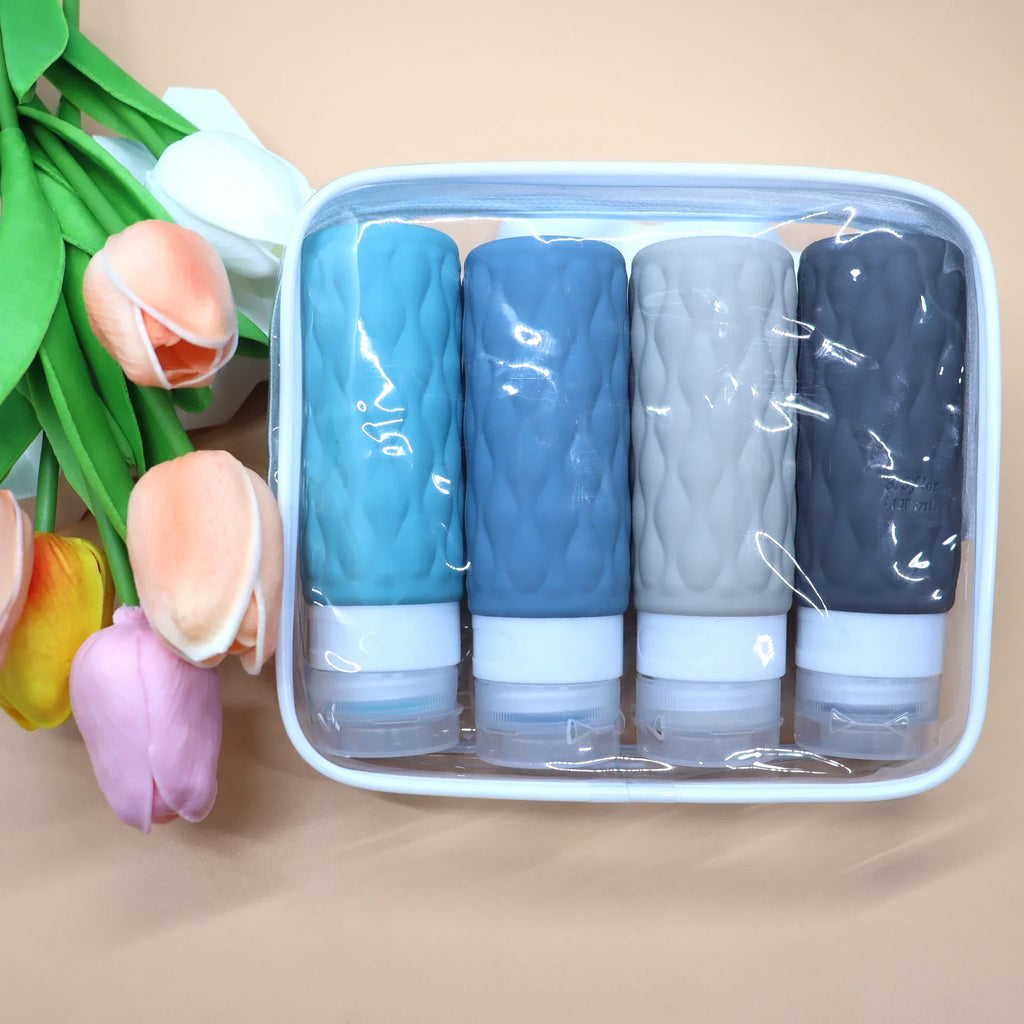 FlexiFill Travel Refill Bottle Set | Soft Silicone Bottles & Spray Container | Leak-Proof & TSA-Compliant | For Shampoo, Lotion & Cosmetics