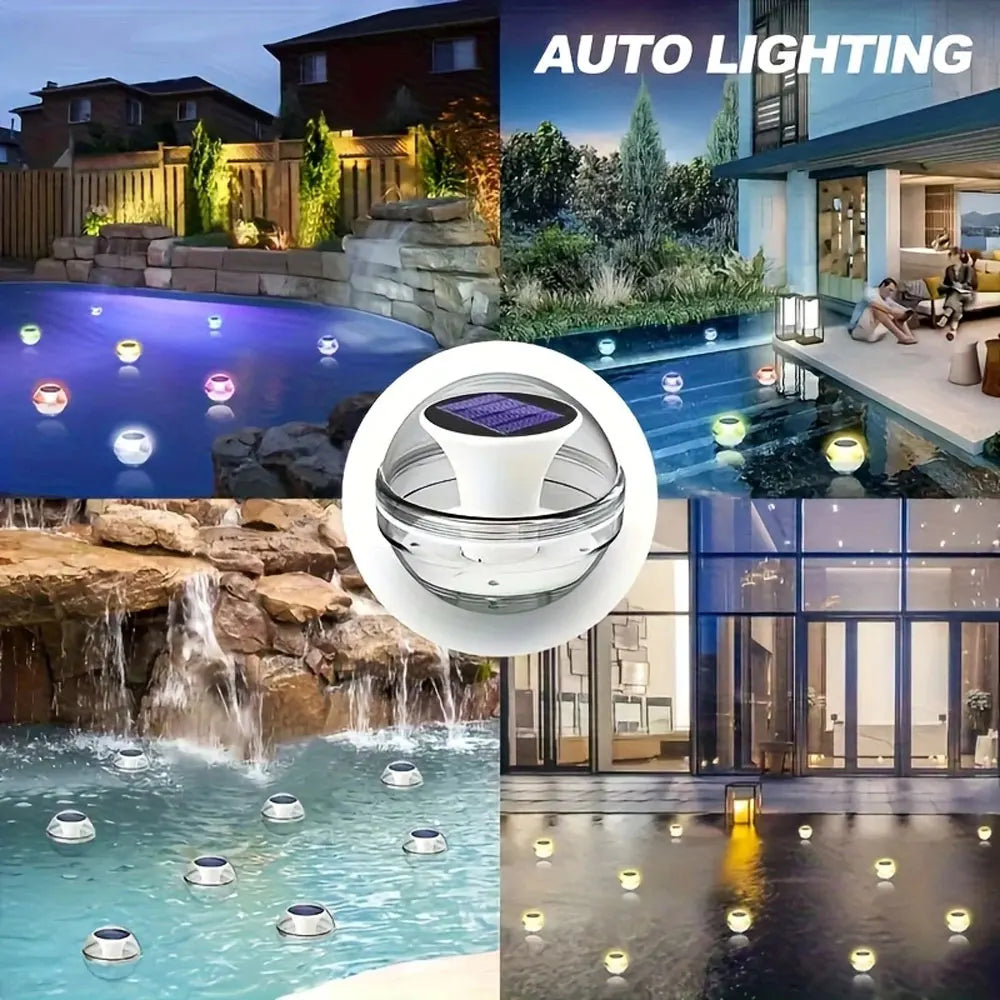 AquaLumé Solar Schwimmleuchte LED Kugel | RGB Farbwechsel | IP65 Wasserdicht | 10 cm