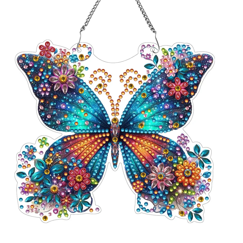 Butterfly Pendant | 5D DIY Diamond Painting | Double-Sided Acrylic | Sparkling Window Decoration
