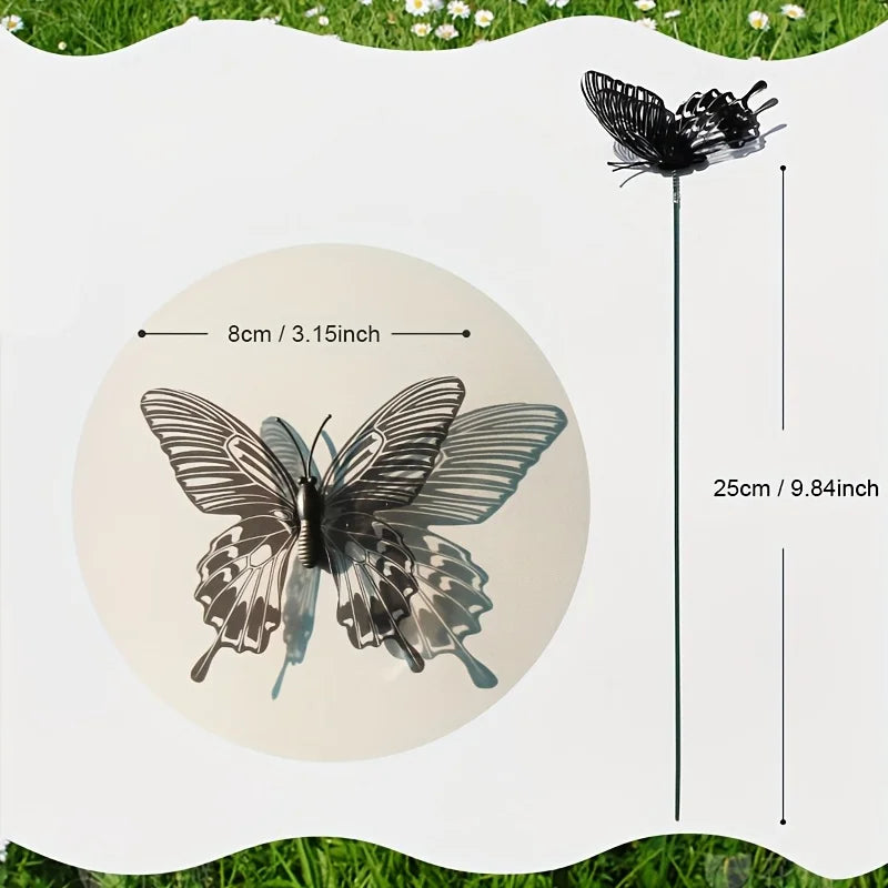 FLORAVIVA Gartenstecker Schmetterling 10er Set | Realistisches Design | PVC | Outdoor Dekoration