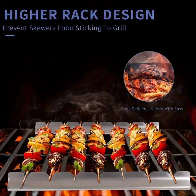 Grillvora Kebab Grillständer Set | Spießhalter für BBQ | Edelstahl & Hitzebeständig | 2 Stück