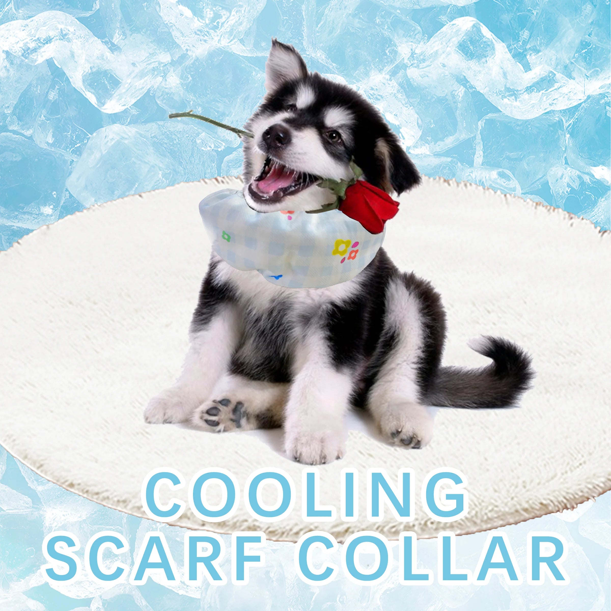FrostTail | Kühlendes Haustier-Halstuch | Kühlhalsband für Hunde & Katzen | Atmungsaktives Sommer-Bandana