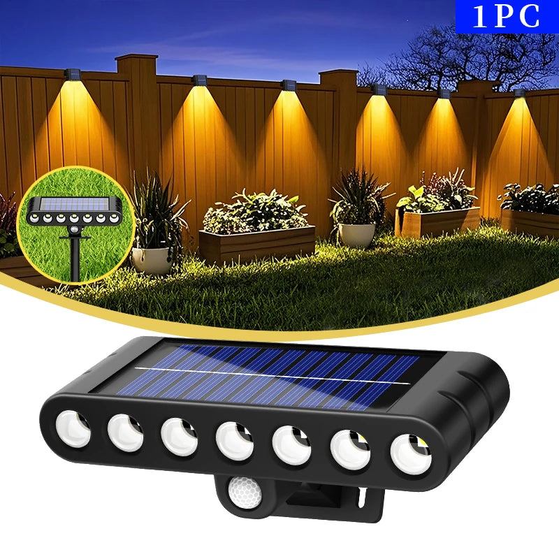 LumiVanta Solar-Gartenleuchte mit Bewegungsmelder | 7 LED | 3 Lichtmodi | Wetterfest