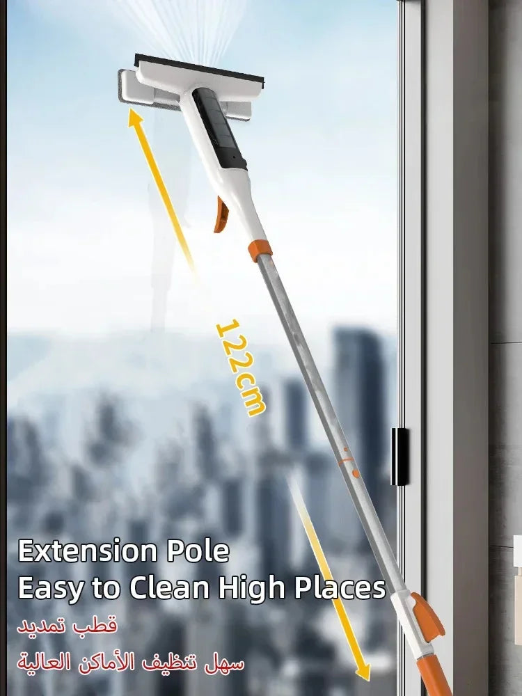 ClariPro Fensterreiniger | Doppelseitiger Abzieher mit Sprühfunktion | Streifenfreie Glasreinigung
