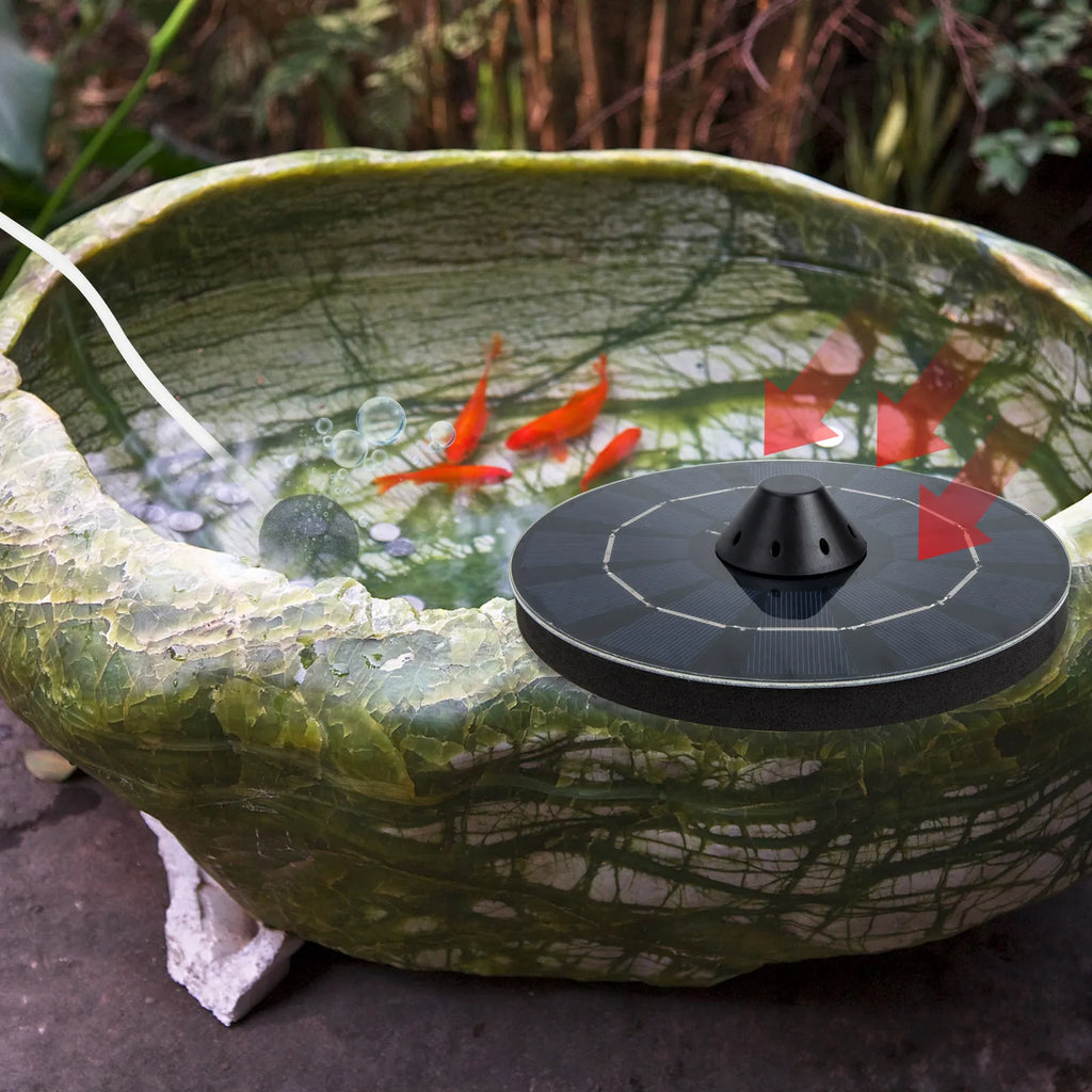 AquaSun Solar Sauerstoffpumpe Schwimmend | Aquarium & Teich | Hydroponik & Gartendekoration | 19 x 19 x 6 cm