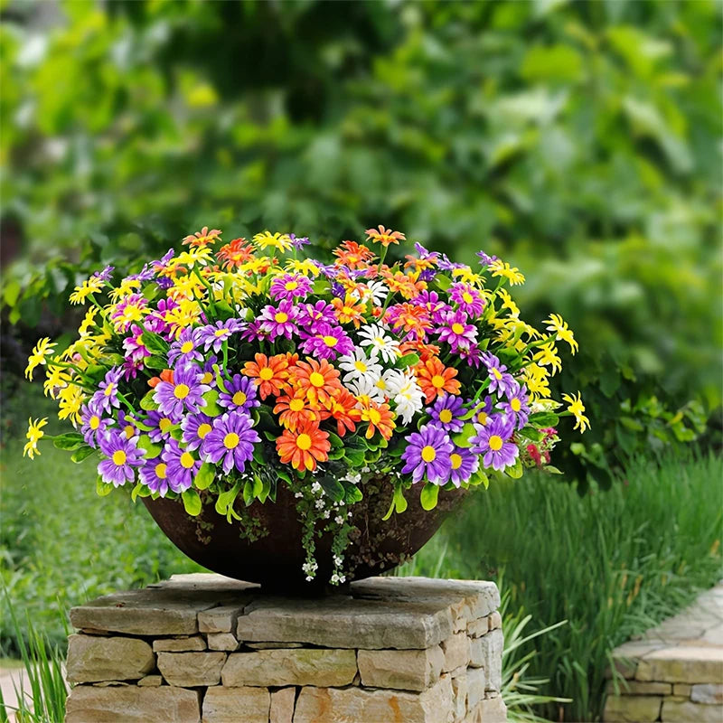 Florivida Künstliche Gänseblümchen | 33 cm | UV-beständig | Dekoblumen für Zuhause & Hochzeit