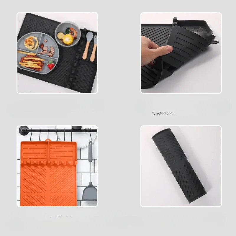 GrillGuard Silikon Grillmatte & Reinigungs-Pad | Anti-Staub Schutzkissen | Ofenöl Box & BBQ Zubehör