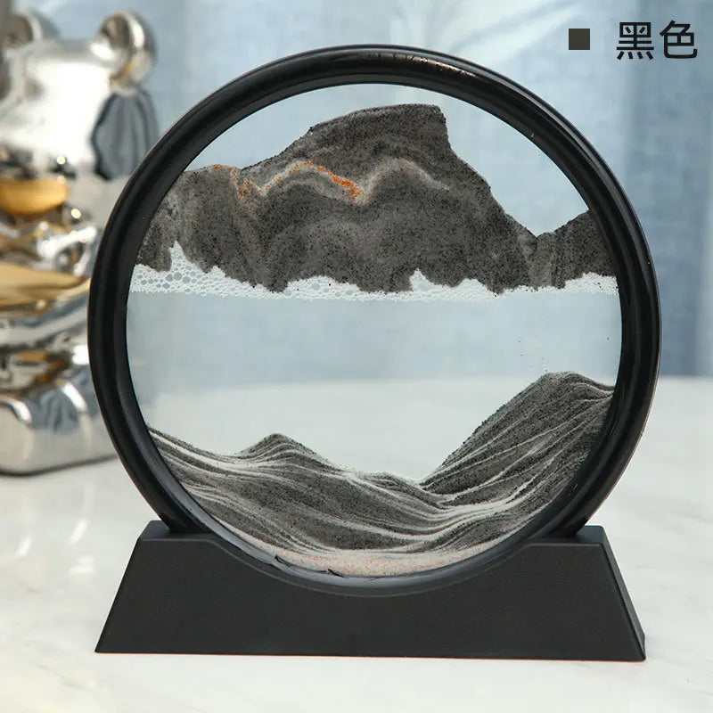 3D Sand Picture Aurelia Flow | Moving Sand Art in Glass | Relaxation & Decoration | Round Design