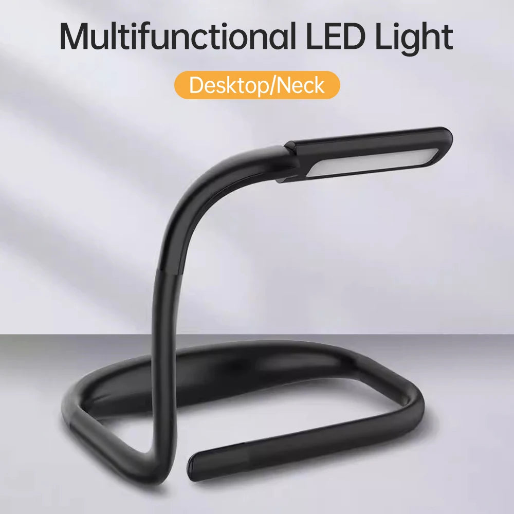 LUMINOOK Leselampe Hals wiederaufladbar | 3 Lichtfarben | dimmbar | flexible Arme | LED Buchleuchte