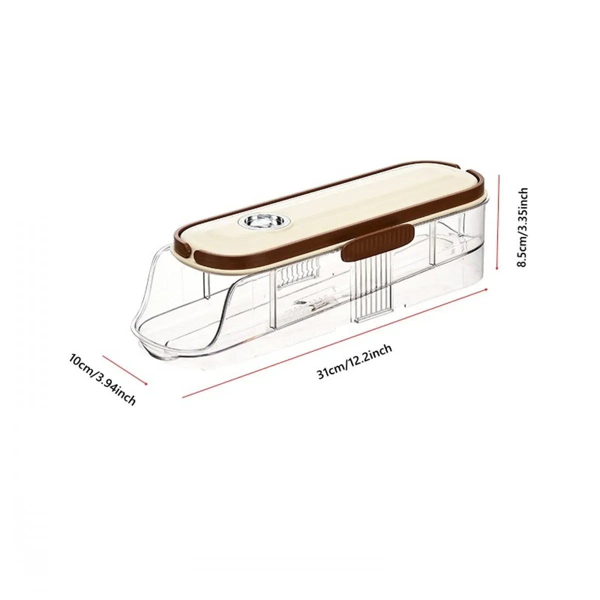 FrischRoll Eierhalter für Kühlschrank | Automatischer Roll-Organizer | Transparente Eier Aufbewahrungsbox stapelbar mit Deckel