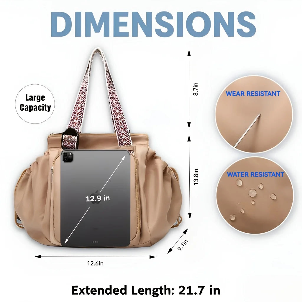 Travellia Großer Nylon Rucksack Damen | Wasserabweisend | Multi-Taschen Reise- & Alltagsrucksack