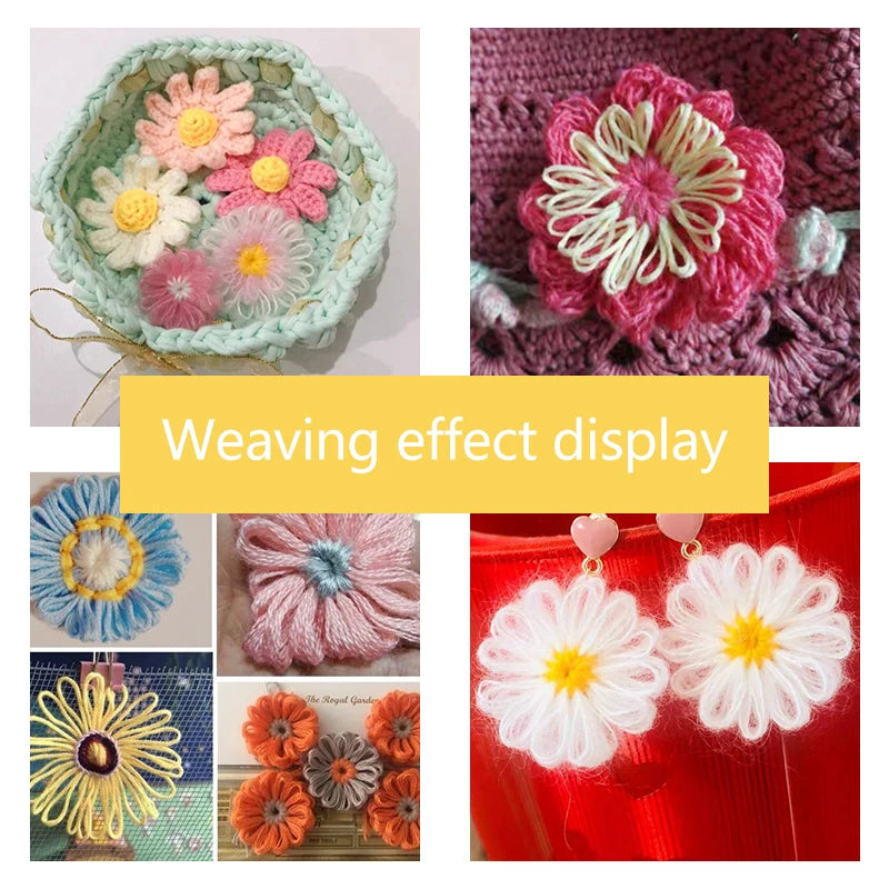 Bloomoria Blumen Strickrahmen Set | DIY Häkel- & Webwerkzeug | Mehrfarbig & Anfängerfreundlich | Kunststoff