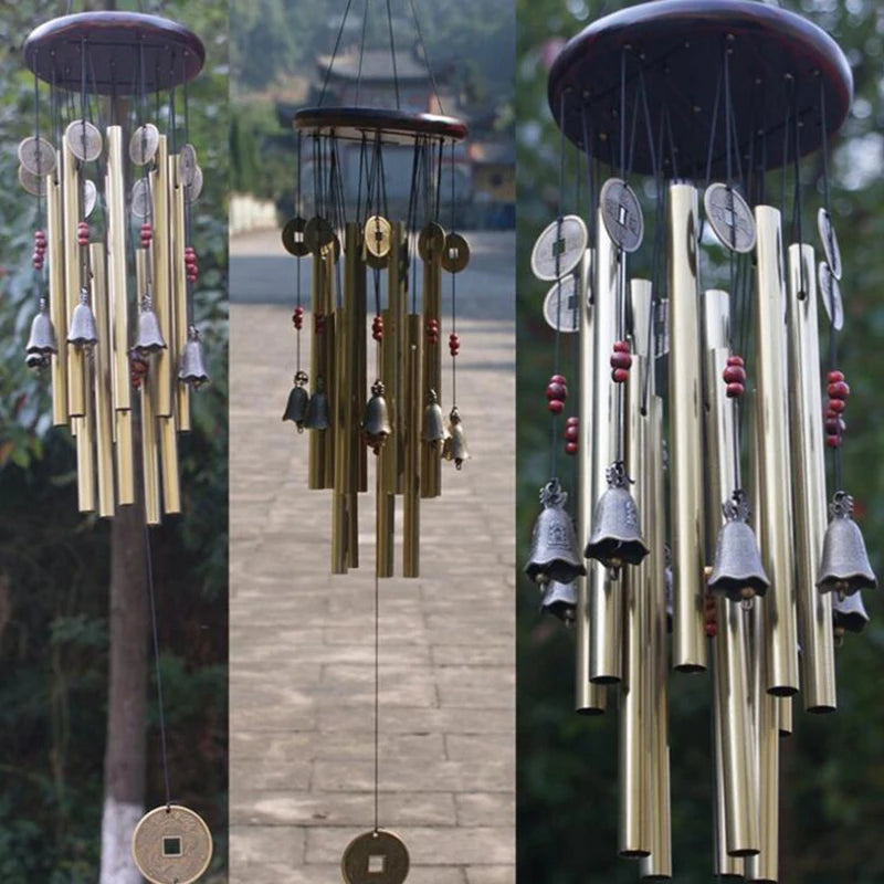 BellHarmony Großes Windspiel | Metall-Hohlrohre & Glocken | Balkon, Garten & Hof Dekoration | Hängende Klangglocke