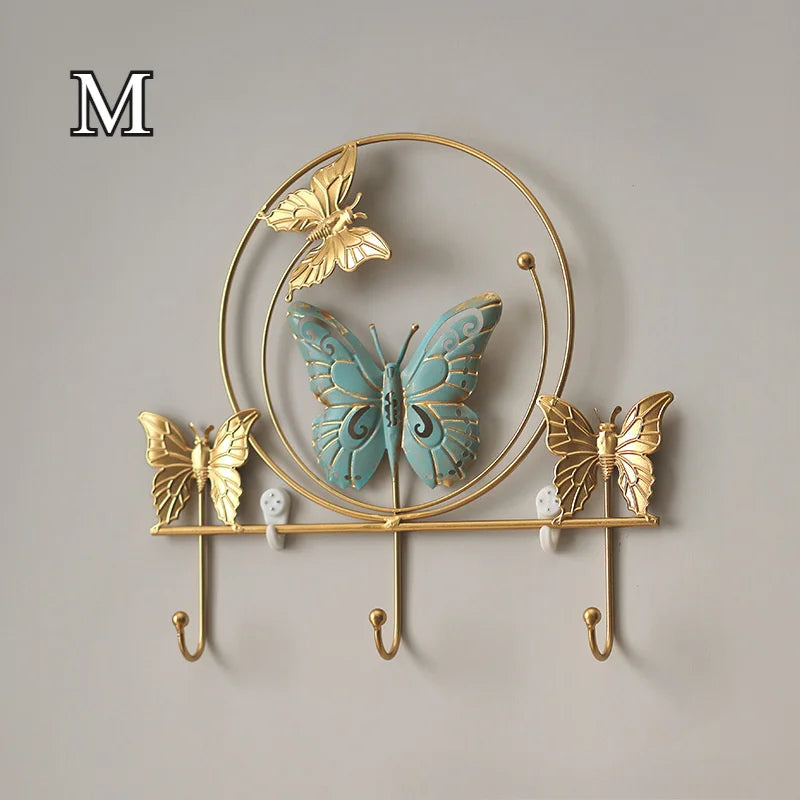 DecoFlutter Wandhaken Schmetterling | Metall Klebehaken | Ohne Bohren | Schlüssel- & Handtuchhalter