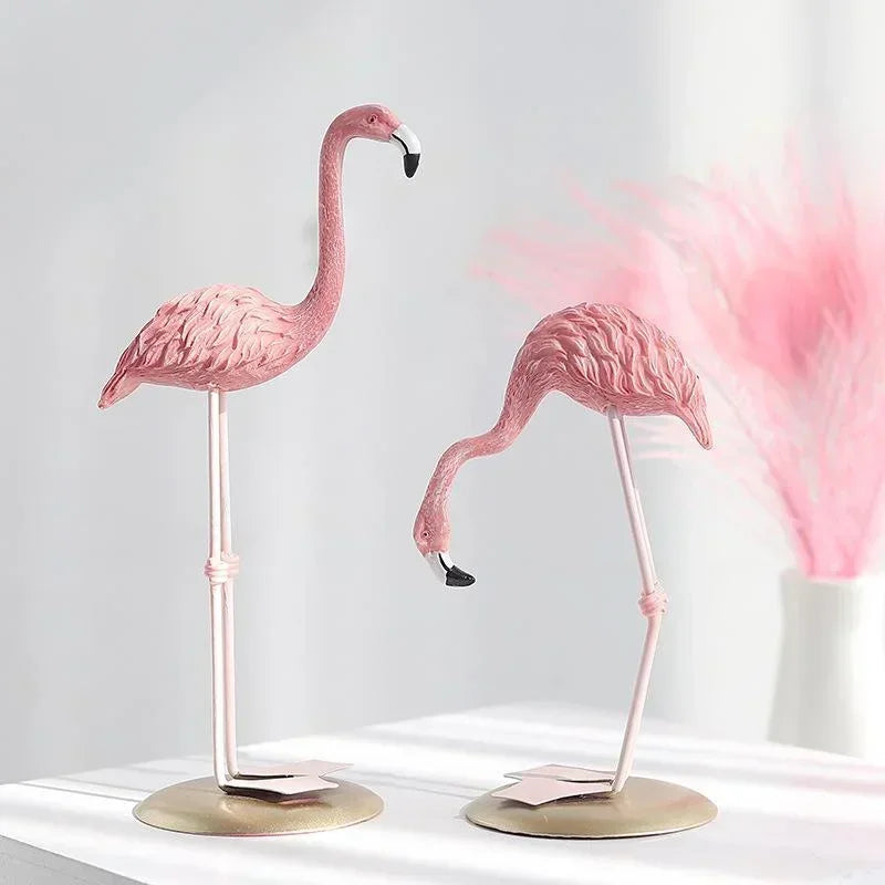 FlaMingo Deco Cartoon Flamingo Figurine | Resin Dekoration für Wohn- & Arbeitszimmer | Miniatur Desktop Accessoire