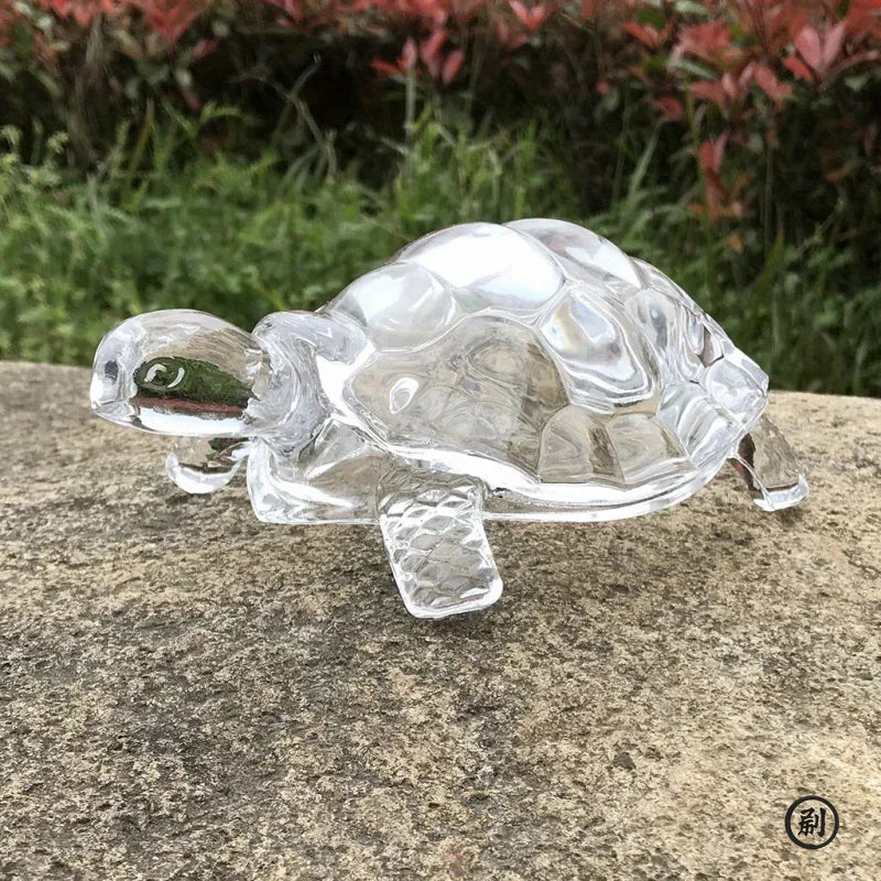 Fengoria | Kristall-Schildkrötenfigur | Feng-Shui Glücksbringer für Schreibtisch, Wohnzimmer und Büro