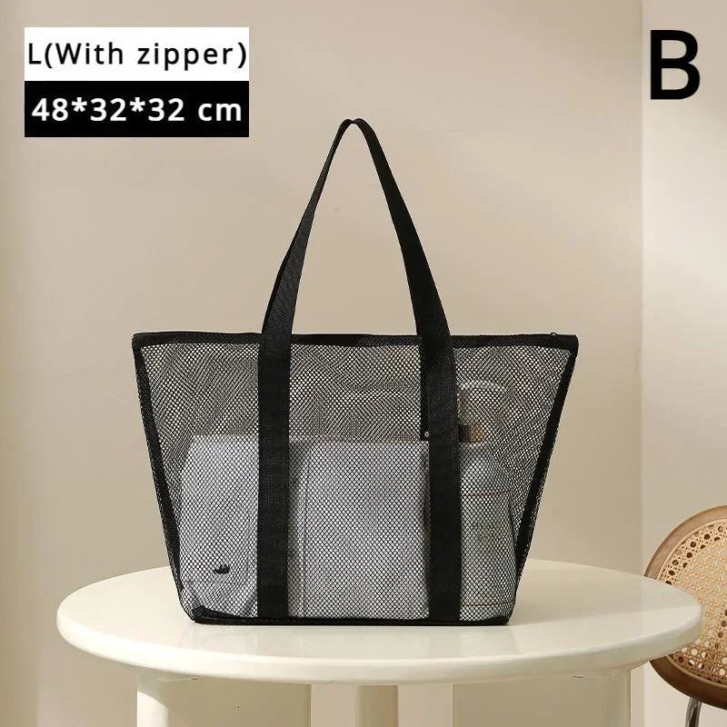 AquaCarry Strandtasche Netz | Schnell Trocknend | Große Kapazität | Dusch & Gym Organizer