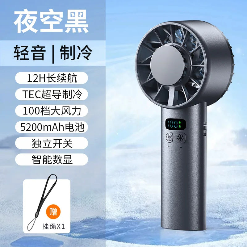 Frostonic Mini Hand Fan with Ice Cooling & LED Display | USB Rechargeable & Portable | For Outdoors, Travel & Hot Summer Days