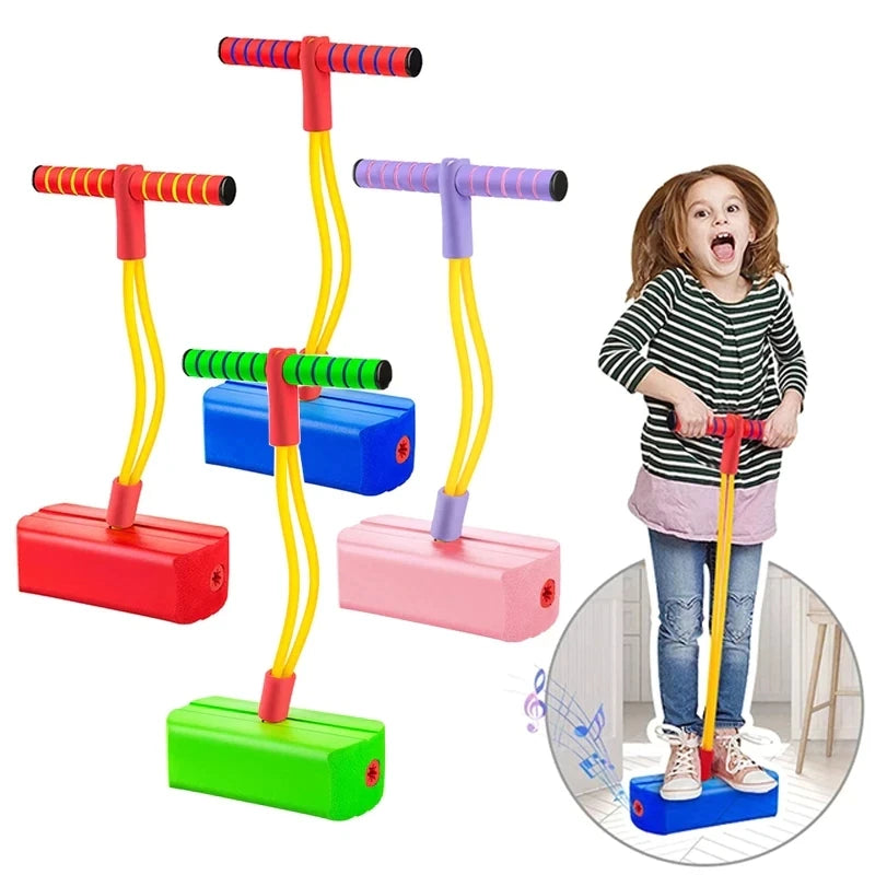 Hoparoo Schaumstoff-Pogo-Stick für Kinder | Sprungtrainer mit Quietschfunktion | Balance- & Koordinationsspielzeug