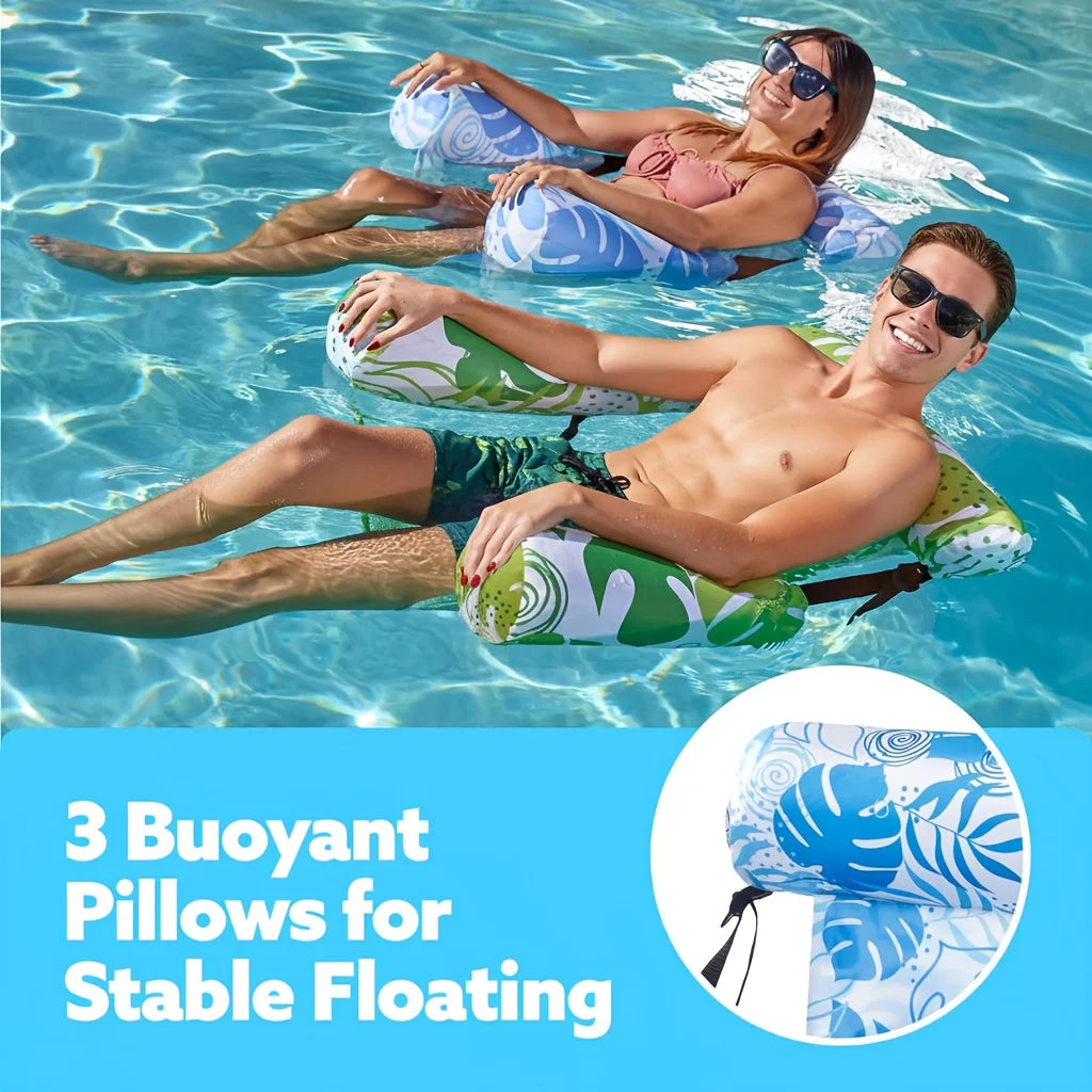 AquaLuna | Aufblasbarer Pool-Schwimmsessel | Schwimmende Relaxliege mit Netzsitz | Für Pool, Strand & See