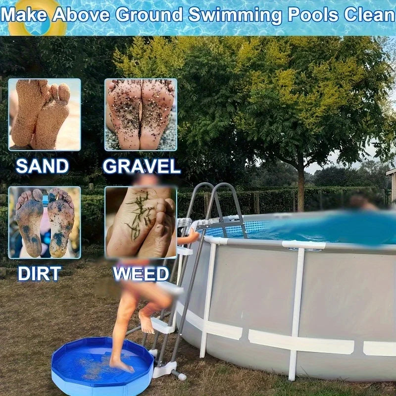 PoolStep Clean Faltbares Fußbad für Pool | PVC Fußwanne tragbar | Zum Füße reinigen vor dem Pool | Outdoor Poolzubehör | Platzsparend