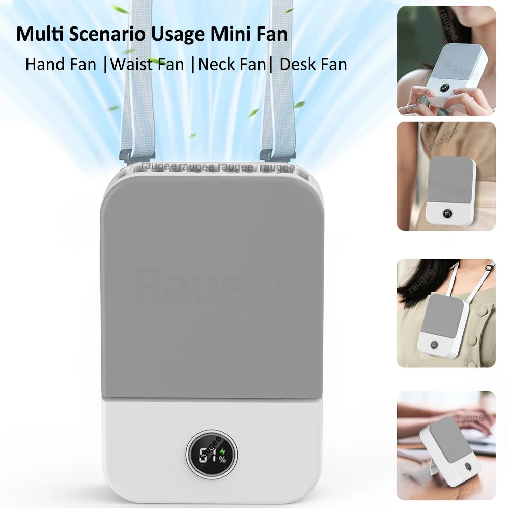 Coolvento Mini Ventilator | Taillenclip & Halsventilator | 2000 mAh Akku | 3 Stufen USB-C