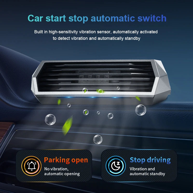 PureDrive | Solarbetriebener Auto-Luftreiniger | Ozon-Luftreiniger mit Vibrationssensor | Geruchsneutralisierung für Fahrzeuge