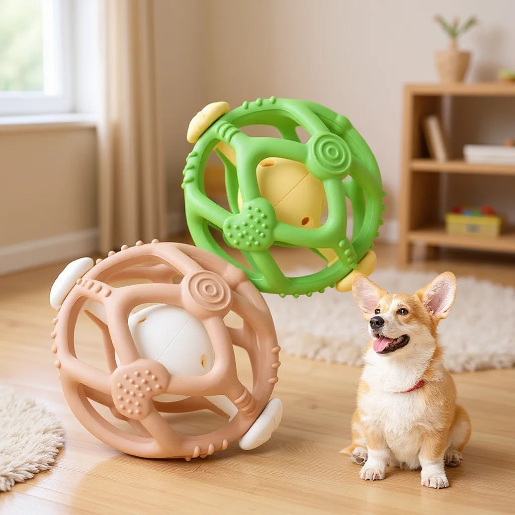 BelloRing Hundespielzeug Kauring mit Glocke | Wurf- & Flugring | Bissfest & langlebig | Interaktives Training | Für Solo- & gemeinsame Spiele