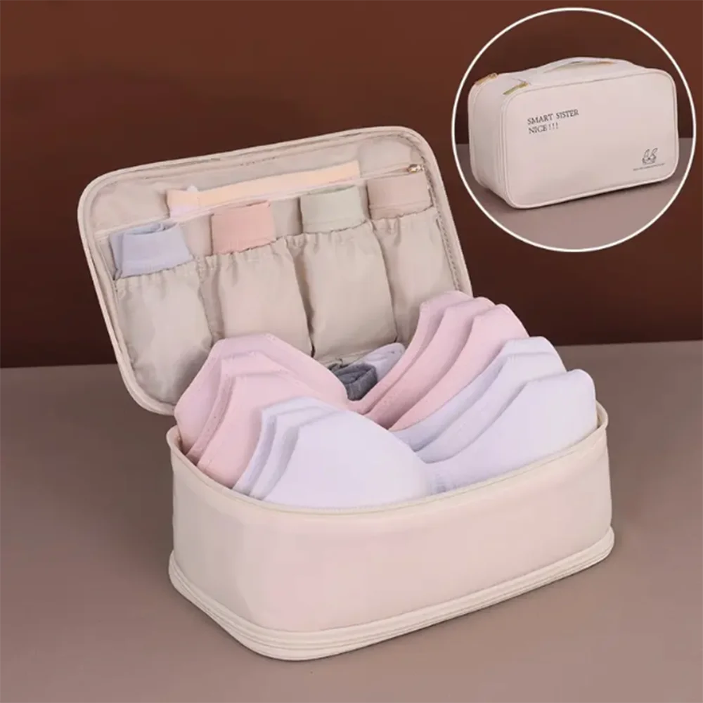 IntimaLux Tragbarer Doppel-Lingerie Organizer | Nylon Aufbewahrungsbox | Reise & Zuhause