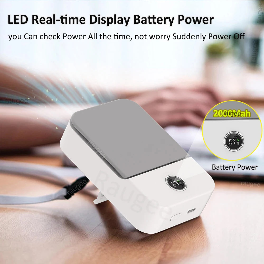Coolvento Mini Ventilator | Taillenclip & Halsventilator | 2000 mAh Akku | 3 Stufen USB-C