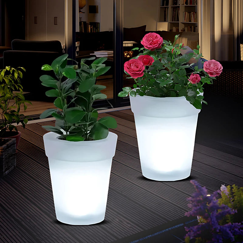 SolaraBloom | Solar-Blumentopfleuchte für den Garten | Automatische LED-Gartenbeleuchtung für Rasen, Terrasse & Hof