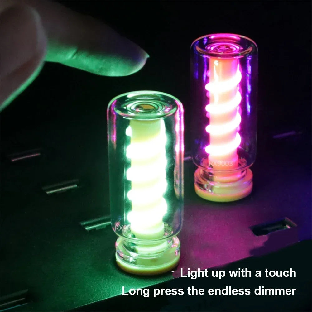Glowora | USB LED Dekolampe | Spiralfilament | Touch-Dimmung | 5V Retro-Licht | Nachtlicht & Campinglampe