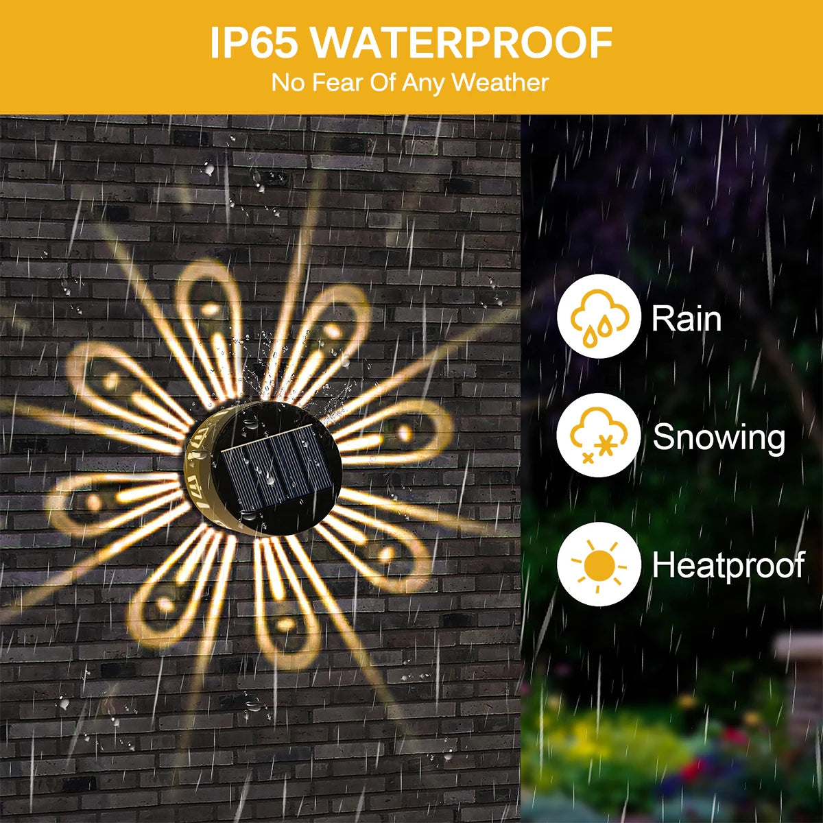 Lunavera Solar-Dekoleuchte | Warmweiß/RGB | IP65 Wetterfest | Blütenmuster-Projektion für Garten & Zaun