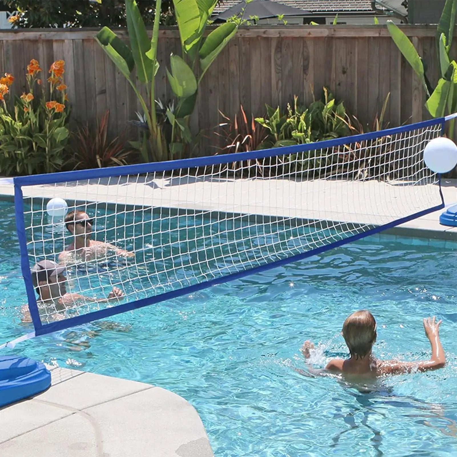 VolleySplash Aufblasbares Wasser-Volleyballnetz | Verstellbar 450–850 cm | Pool & Strandspiel für Familie & Kinder
